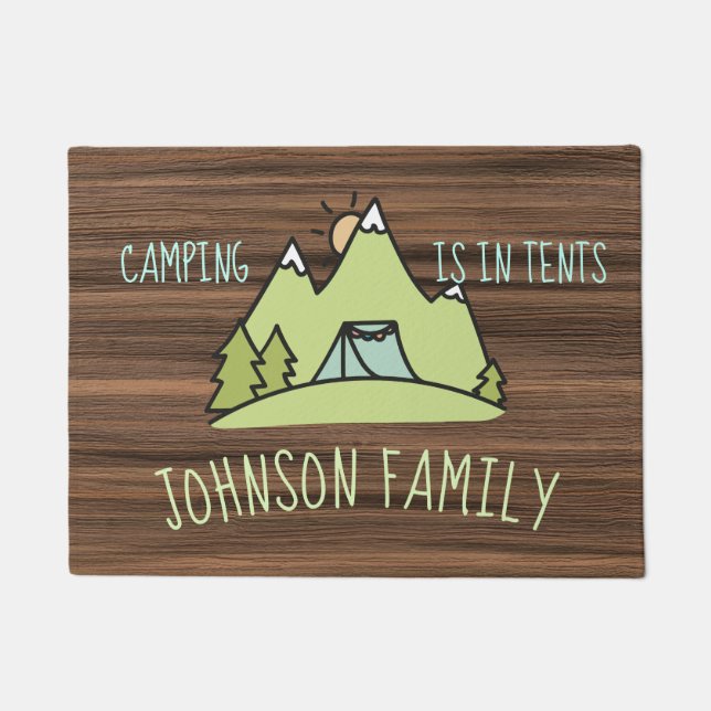 Paillasson Coutume en bois rustique de camping de tente de (Devant)