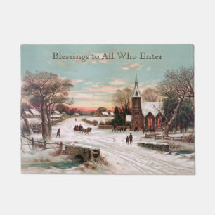 Paillasson Coutume Vintage Noël Églises Porte