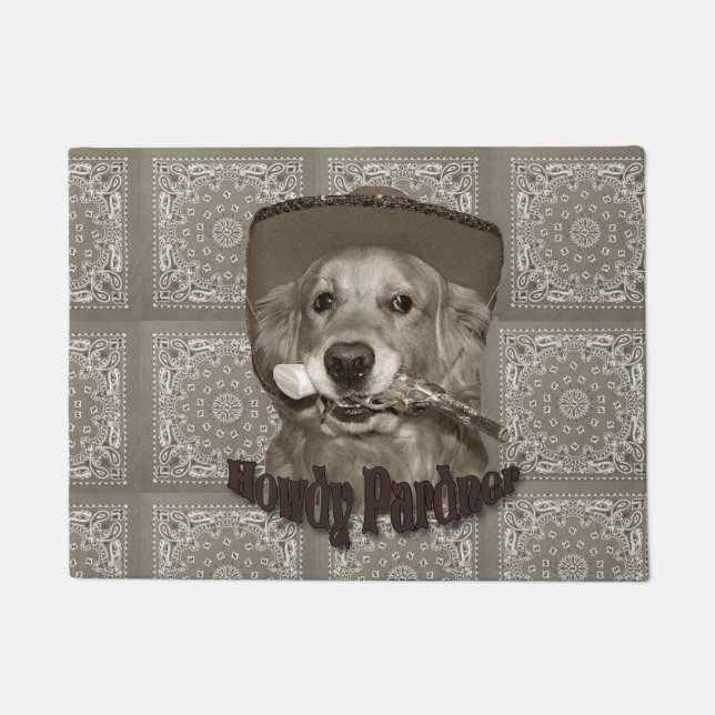 Paillasson Cowboy de golden retriever (Devant)