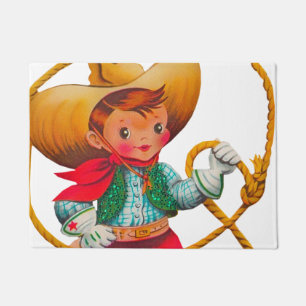 Paillasson Cowboy Retro Boy Child Cute Western