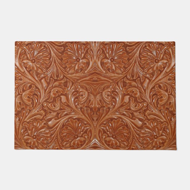 Paillasson cowboy western country motif à outils cuir (Devant)