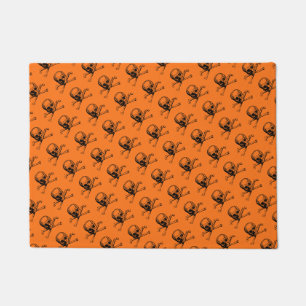 Paillasson Crâne d'Halloween orange