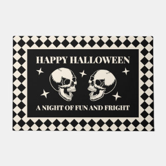 Paillasson Crânes Rieurs d'Halloween Amusement et Effroi