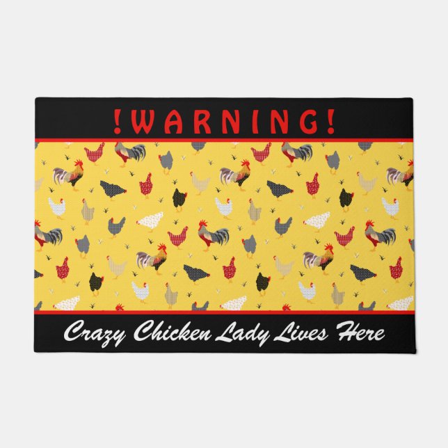 Paillasson Crazy Chicken Lady l Memphis Style Chicken Farm (Devant)