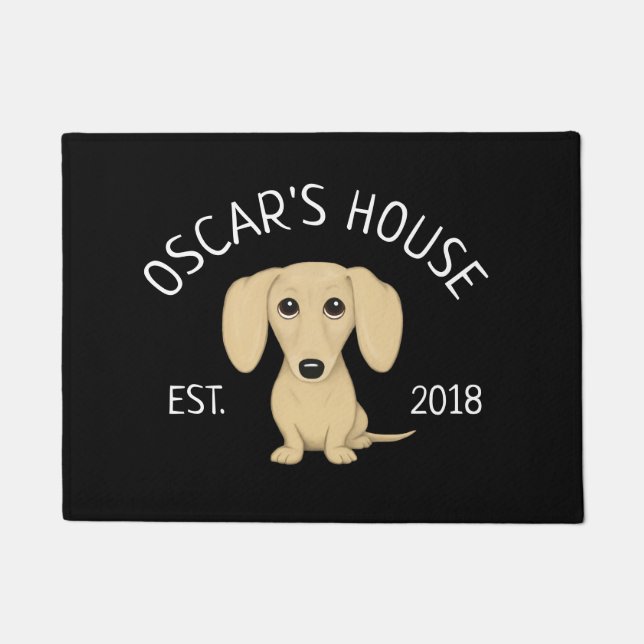 Paillasson Cream Dachshund | Cute Wiener Amoureux des chiens  (Devant)