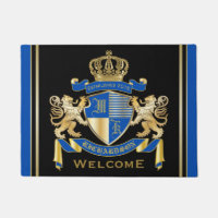 Créez votre propre armoirie Blue Gold Lion Emblem