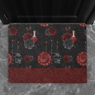 Paillasson Crimson magique Zodiac Rose de crâne gothique ro