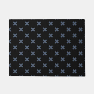 Paillasson Crochets bleu-gris sur noir