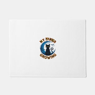 Paillasson Crocs qui poussent Chat noir d'Halloween Lune bleu