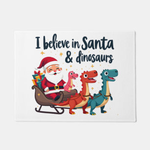 Paillasson croire à Père Noël et les dinosaures (Père Noël éq