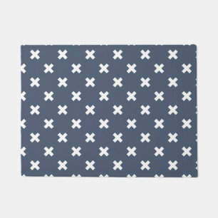 Paillasson Croix blanches sur bleu-gris