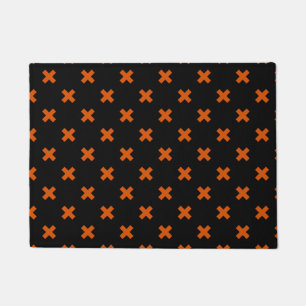Paillasson Croix orange sur le noir