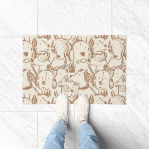 Paillasson Croquis de chiot mignon - Brun clair et beige