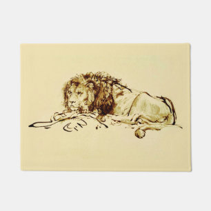 Paillasson Croquis vintage d'encre de Rembrandt/dessin d'un