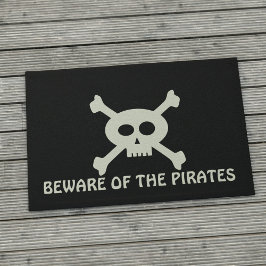 Paillasson Crossbones de crâne Attention aux pirates Personna