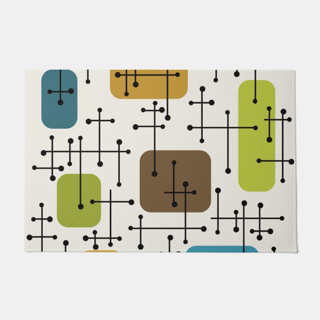 Paillasson Crosshairs d'art de l'ère Eames dans les années 19 (Devant)