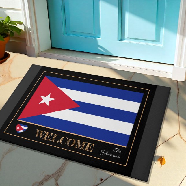 Paillasson Cubain matelas, Drapeau Cubain Sports / Bienvenue (Créateur téléchargé)