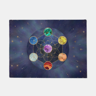 Paillasson Cube de Metatron Chakras Géométrie sacrée