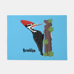 Paillasson Cue drôle Pileated woodpecker dessin d'illustratio
