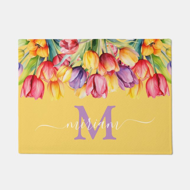Paillasson Cuisine de luxe Mat : Fleurs de printemps Jaune (Devant)
