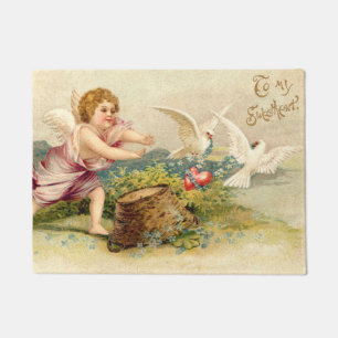Paillasson Cupidon Chérubin Ange Colombe Cœur