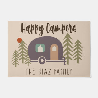 Paillasson Custom Happy Camper porte tapis, Amateurs de Campi