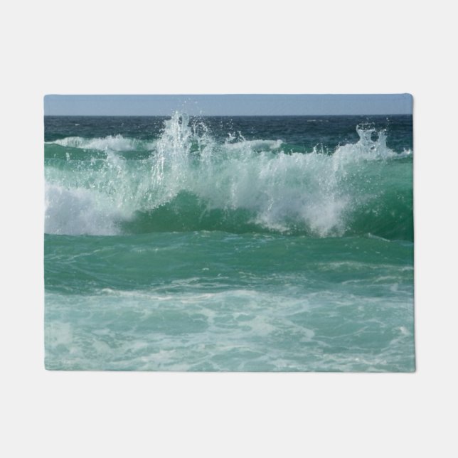 Paillasson Custom Seascape Beach Balnéaire Vagues de mer Mode (Devant)