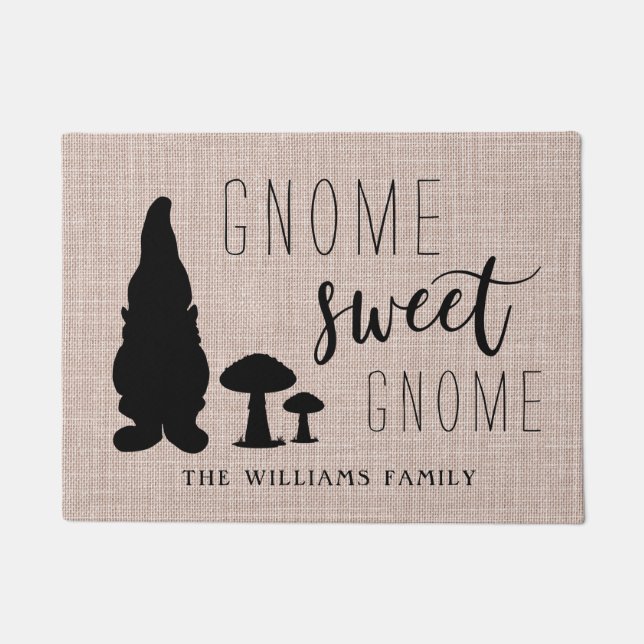 Paillasson Cute adorable Gnome Moderne Gnome Sweet Gnome Cust (Devant)