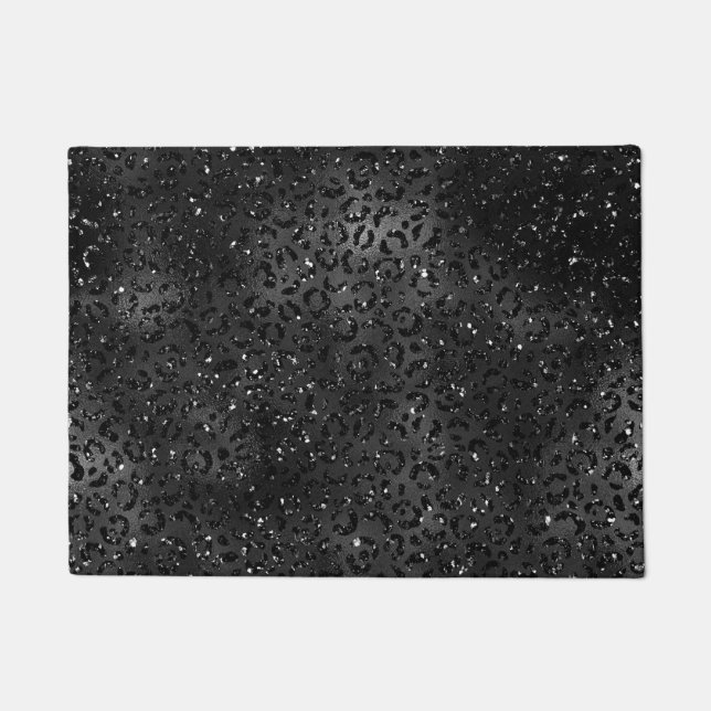 Paillasson Cute Black Cheetah Leopard Peau Imprimer Animal (Devant)