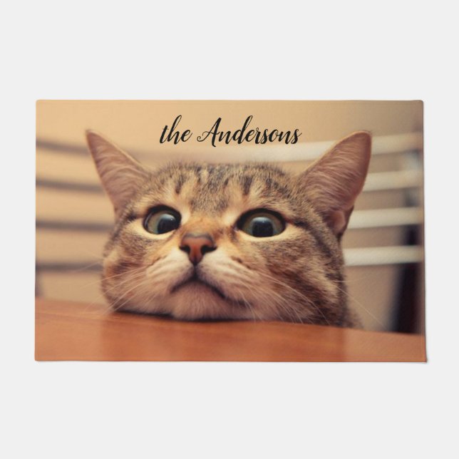 Paillasson Cute Cat Ajouter votre propre photo (Devant)