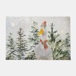 Paillasson Cute Festive Duck d'hiver
