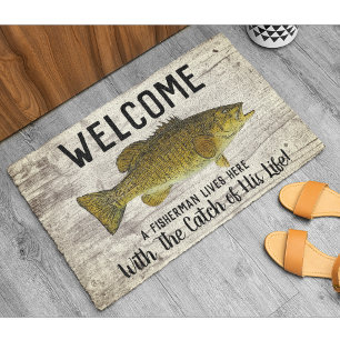 Paillasson Cute Funny Smallmouth Bass Welcome Fishing Quote