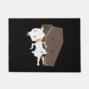 Paillasson Cute Girl Mummy Coffin Halloween Design
