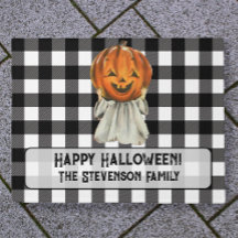 Cute Halloween Citrouille Fantôme Nom de famille P