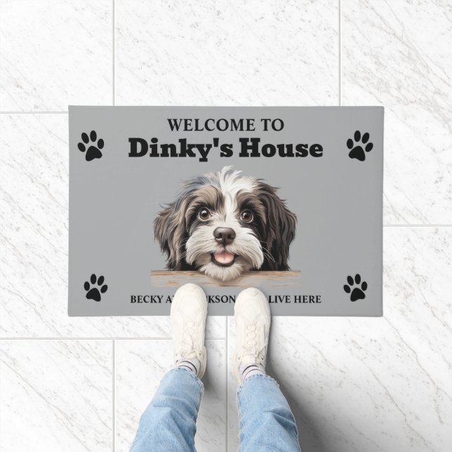 Paillasson Cute Havanese Water Dog Photo (Intérieur)