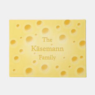 Paillasson Cute Holey Fromage Suisse Personnalisable Jaune