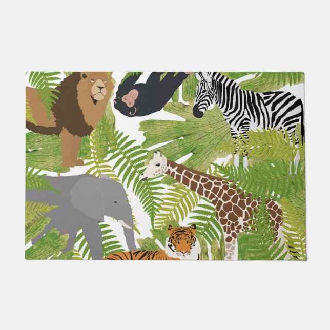 Paillasson Cute Jungle Animaux Safari Garçon | Fille (Devant)