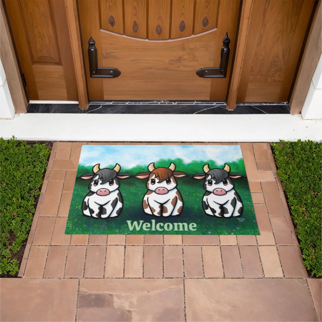 Paillasson Cute KiniArt ™️ Porte Vache (De plein air)