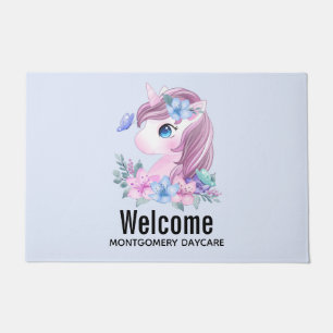 Paillasson Cute & Magique Baby Unicorne en Aquarelle