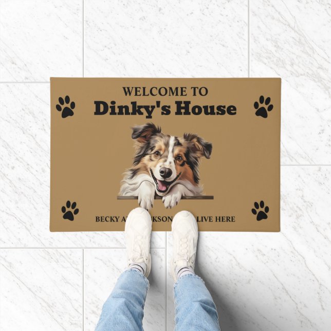 Paillasson Cute Shetland Sheepdog Photo (Intérieur)