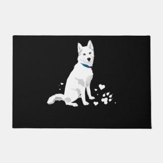Paillasson Cute White Siberian Husky - Sweet White Snow Dog