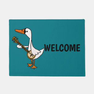Paillasson Cygne drôle jouant la bande dessinée de banjo