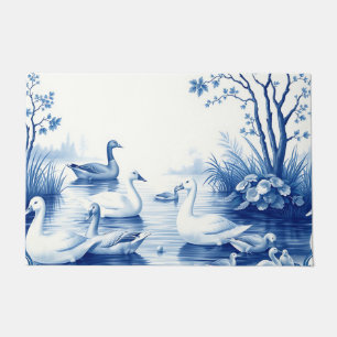 Paillasson Cygnes du lac Blue Willow