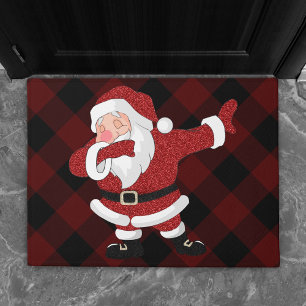 Paillasson Dabbing Red Plaid Santa Claus   Fun Rustic Buffalo