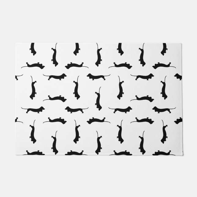 Paillasson Dachshund Chien Silhouettes COULEUR ARRIÈRE - PLAN (Devant)