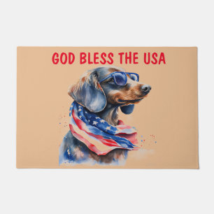 PAILLASSON DACHSHUND INDÉPENDANCE JOUR DOORMAT
