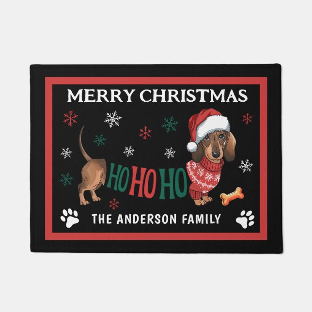 PAILLASSON DACHSHUND NOËL (Devant)