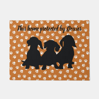 Paillasson Dachshund Porte Mat Silhouette Doxies Butterscotch