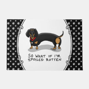 Paillasson Dachshund pourri (S noir & tan) mignon chien