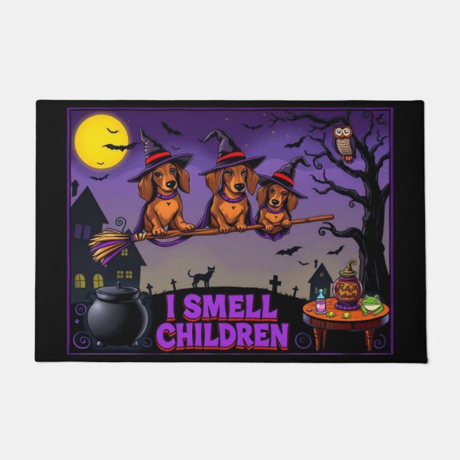 Paillasson Dachshund Sisters I Smell Children (Devant)